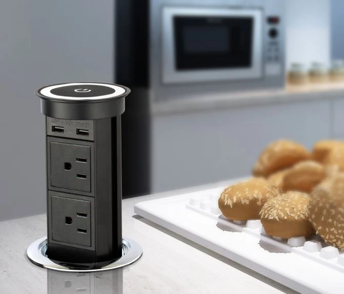 Pop up power sockets in kitchen