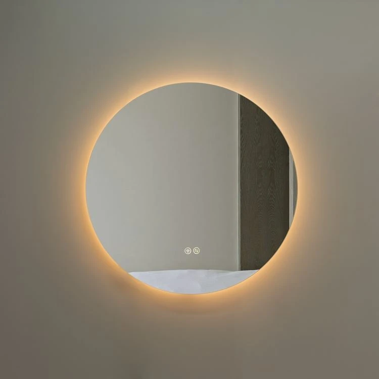 round mirror with built in light